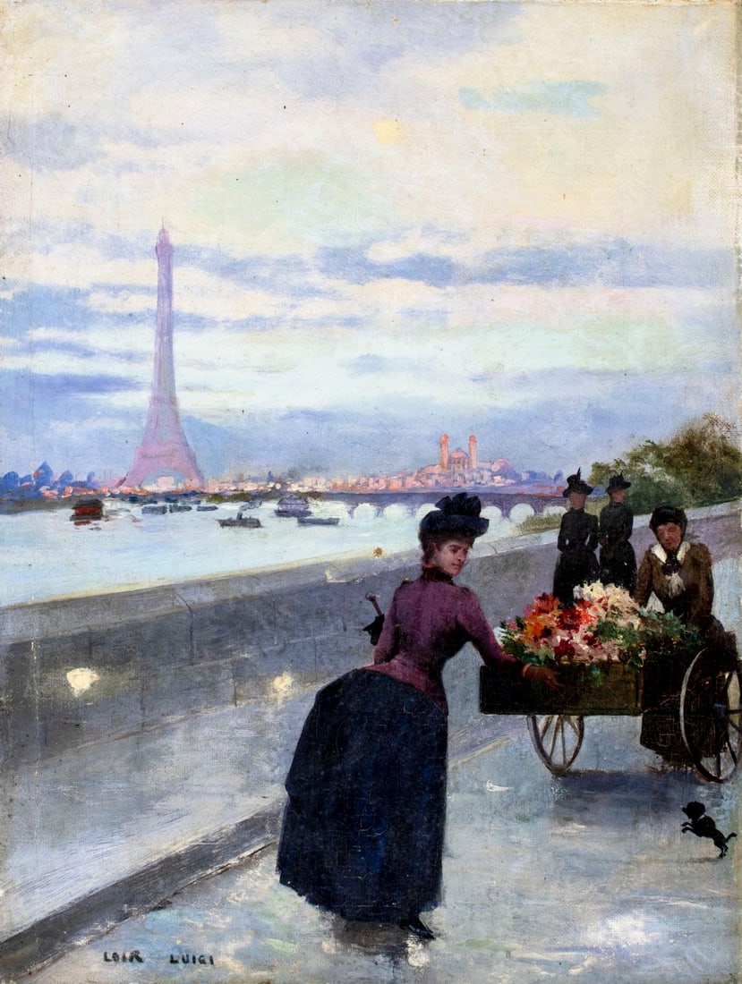 Luigi Loir (France,Austria,1845-1916) oil painting antique (1 of 12)