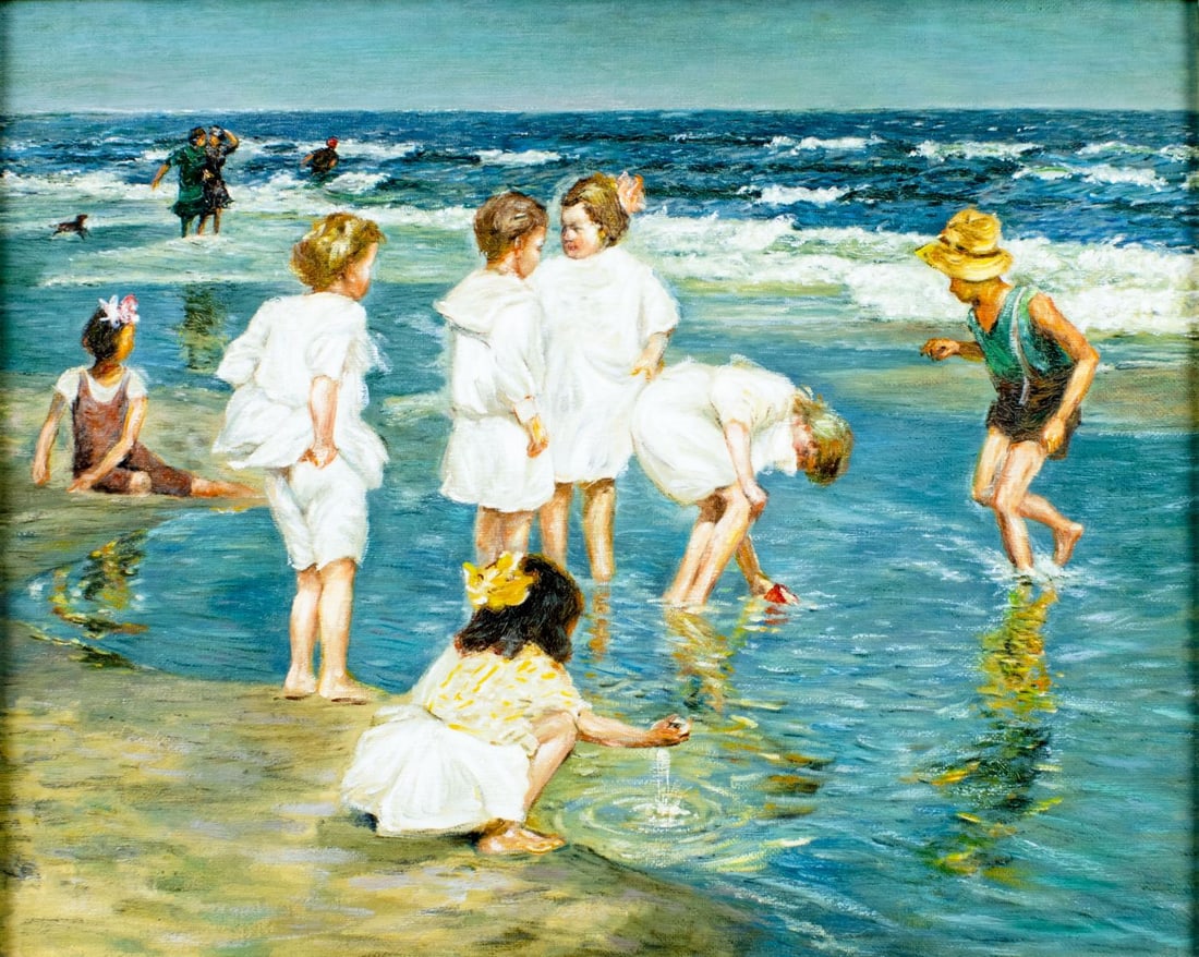 Vintage 20C American oil painting AFTER Edward Potthast (1 of 14)