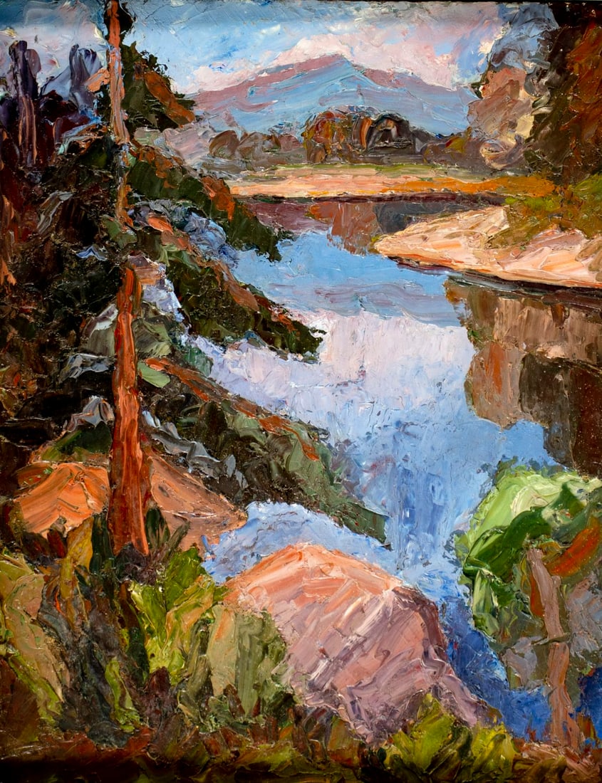 Vintage mid 20C American oil painting (1 of 11)