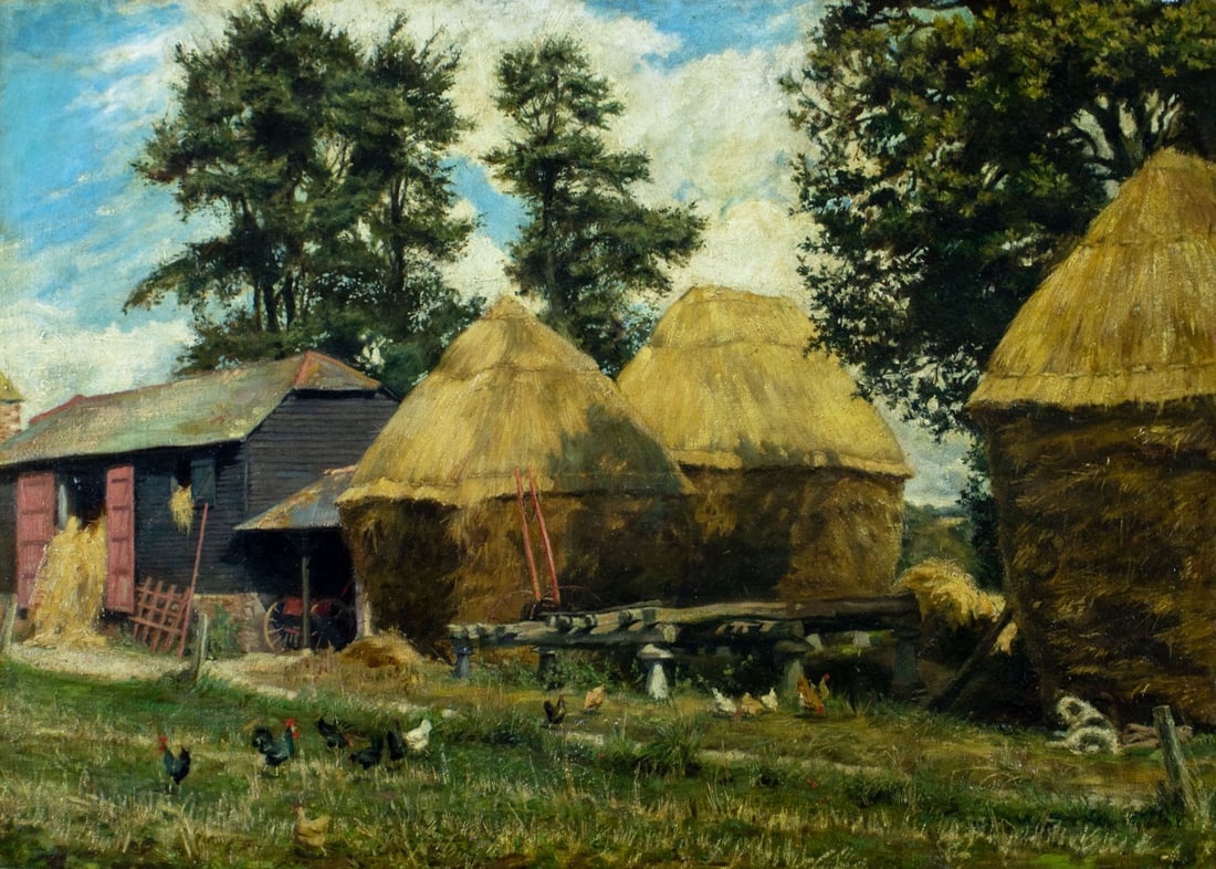 Antique early 20C British oil painting (1 of 12)