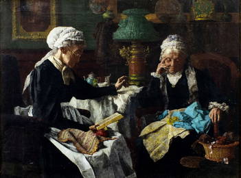 Louis Moeller (NY,1855-1930) oil painting antique