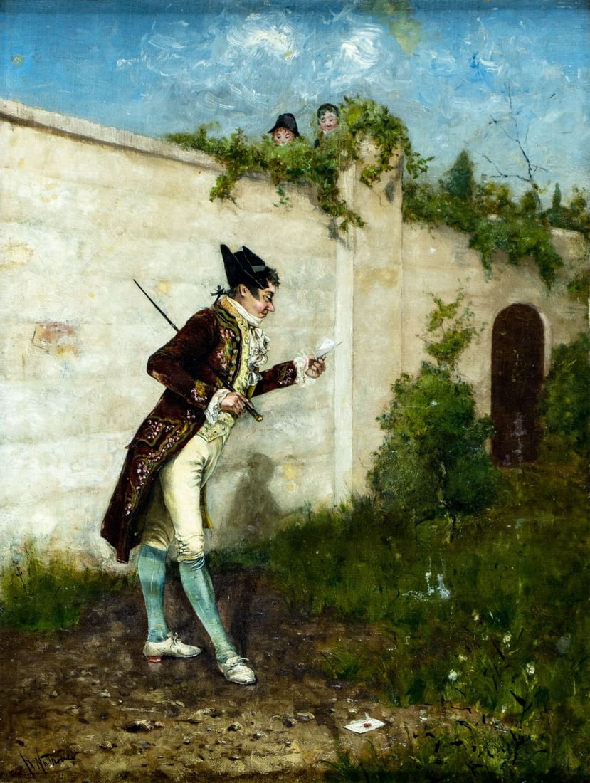 ATTR Harry Willson Watrous (NY,CA,1857-1940) oil painting antique (1 of 12)