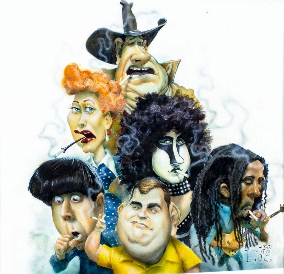 Gary Locke (MO,b 1963) gouache painting (1 of 13)