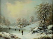 Joseph Morviller (MA,France,1800-1870) oil painting antique