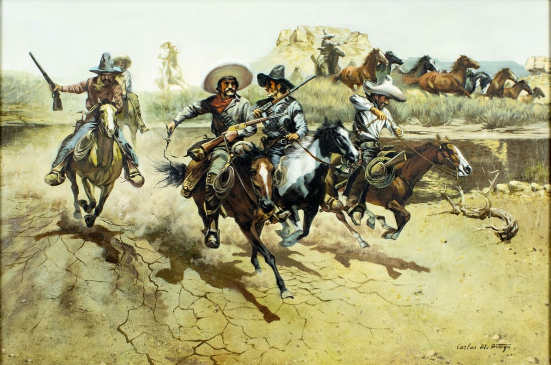 Carlos M Ortega (US,20C) oil painting (1 of 13)