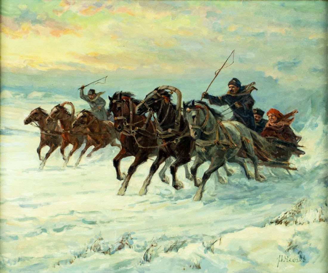 Vintage mid 20C European oil painting signed (1 of 12)