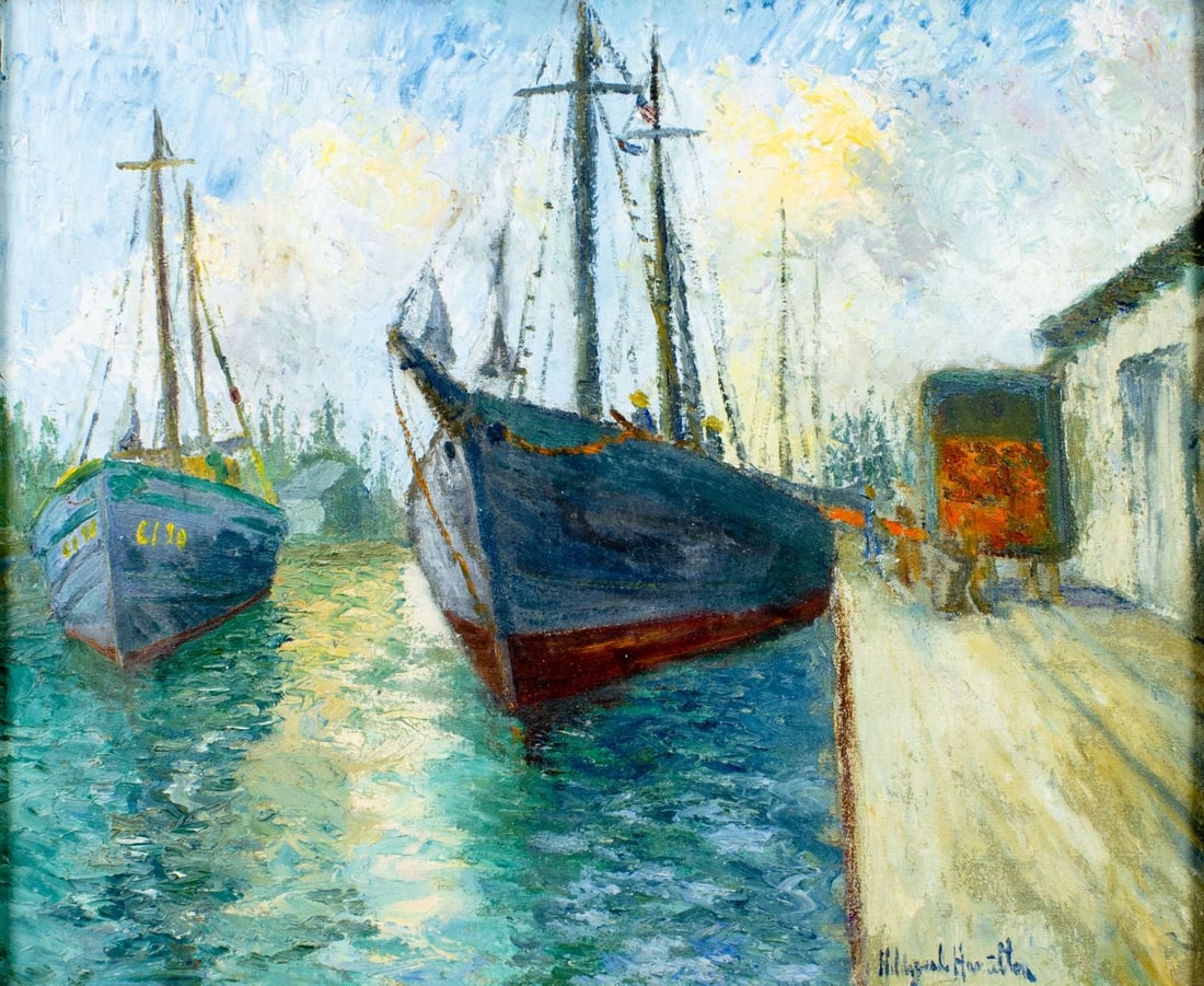 Hildegarde Hamilton (FL,VA,1898-1970) oil painting (1 of 13)