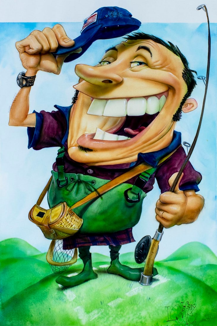 Gary Locke (MO,b 1963) gouache painting (1 of 13)