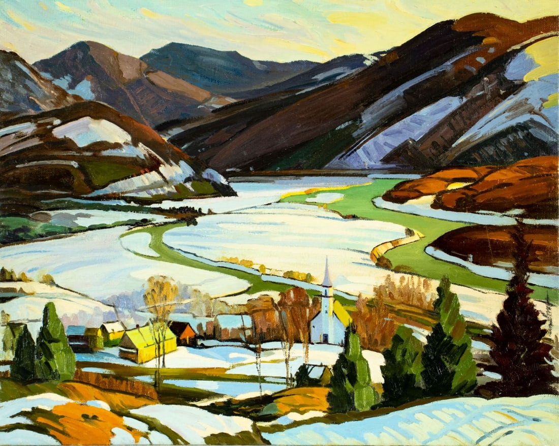 Wilbur Jordan King (US,20C) oil painting AFTER Aldro Hibbard (1 of 11)