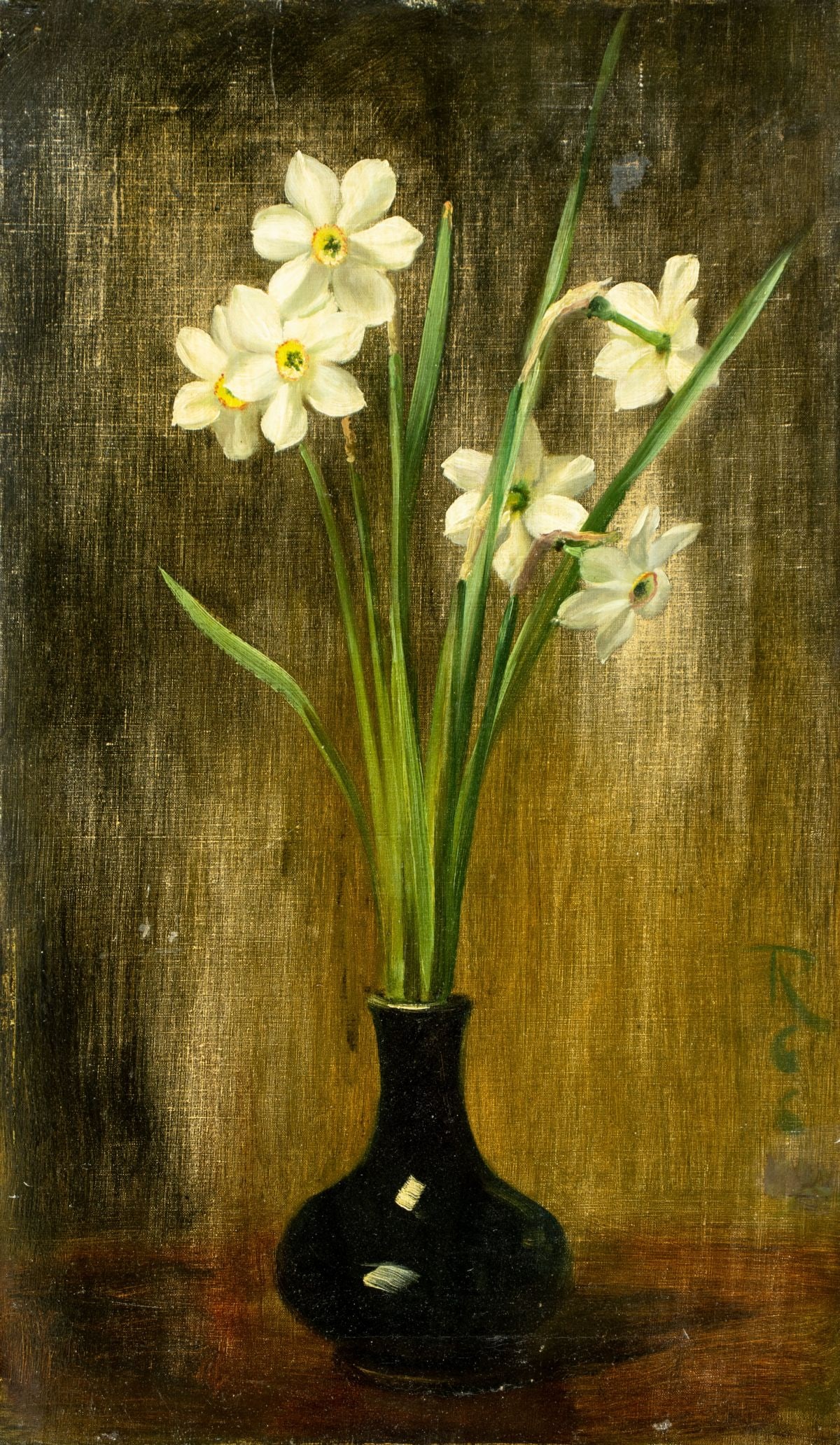 Antique 19C British oil painting signed: ARTIST: - (United Kingdom, 19 century) TITLE: Still Life with Vase of Flowers MEDIUM: oil on canvas CONDITION: Few small patches. Few small scratches/paint losses mostly a