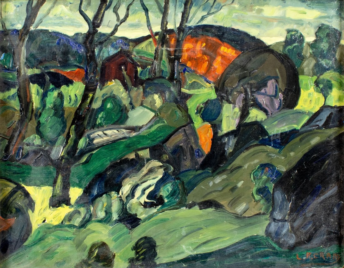 Leighton Cram (MA,1895-1981) oil painting (1 of 12)