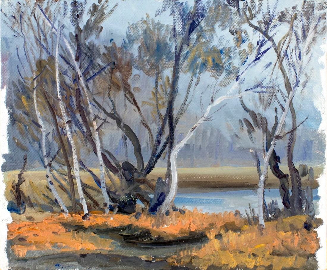 William A Drake (Canada,1891-1979) oil painting: ARTIST: William Alexander Drake (Canadian, 1891 - 1979) NAME: Autumn Landscape MEDIUM: oil on canvas board CONDITION: Very good. No visible inpaint under UV light. SIGHT SIZE: 10 x 12 inc