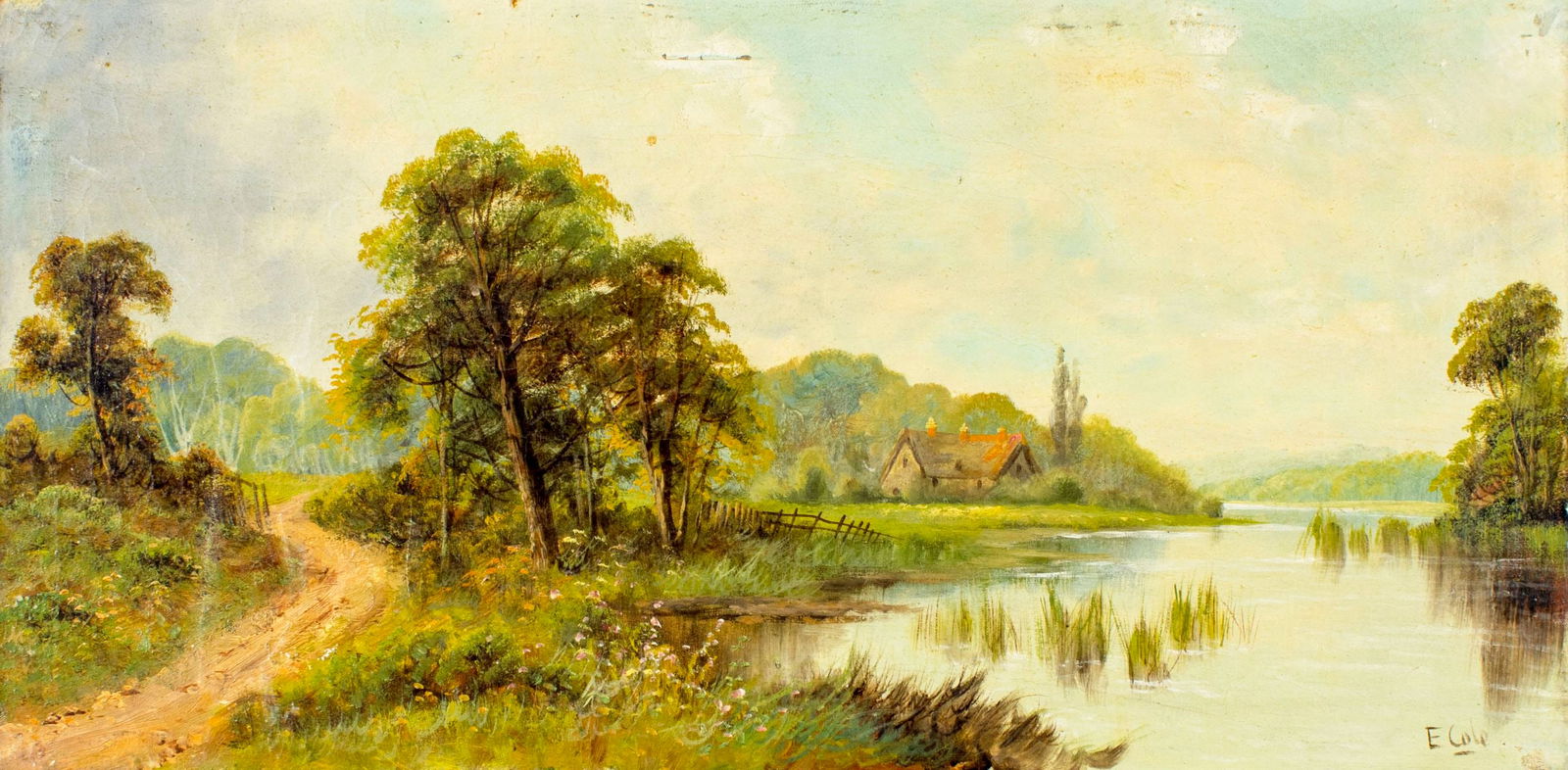 E Cole (UK,19/20C) oil painting antique (1 of 11)