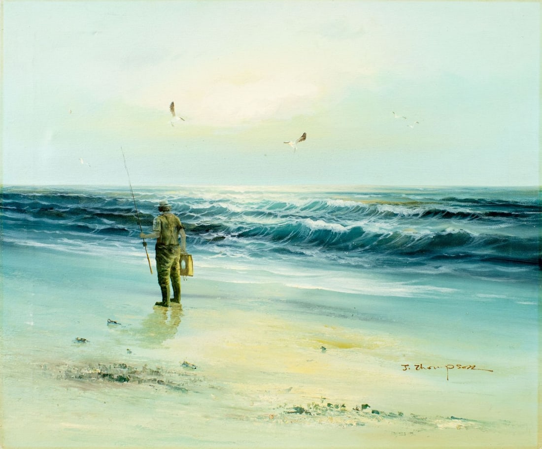 J Thompson (US,20C) oil painting (1 of 12)