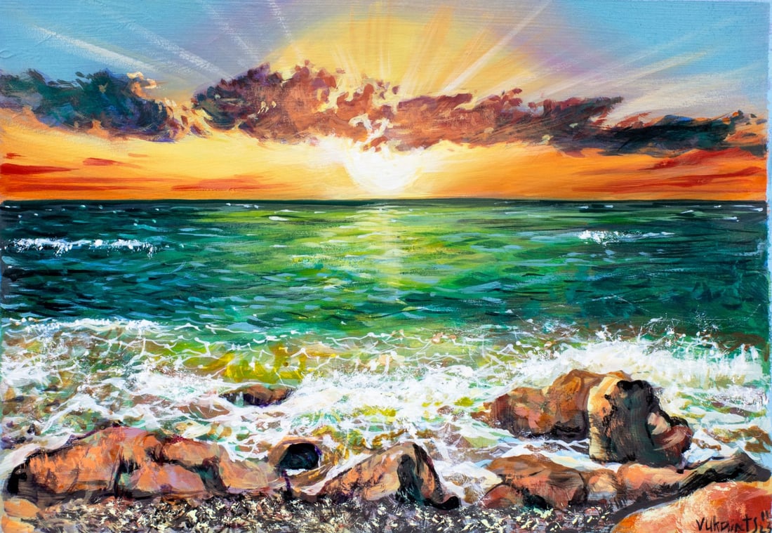 Valentin Ukrainets (Ukraine,b 1965) acrylic painting (1 of 12)