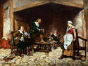 Edgar Bundy (UK,1862-1922) oil painting antique