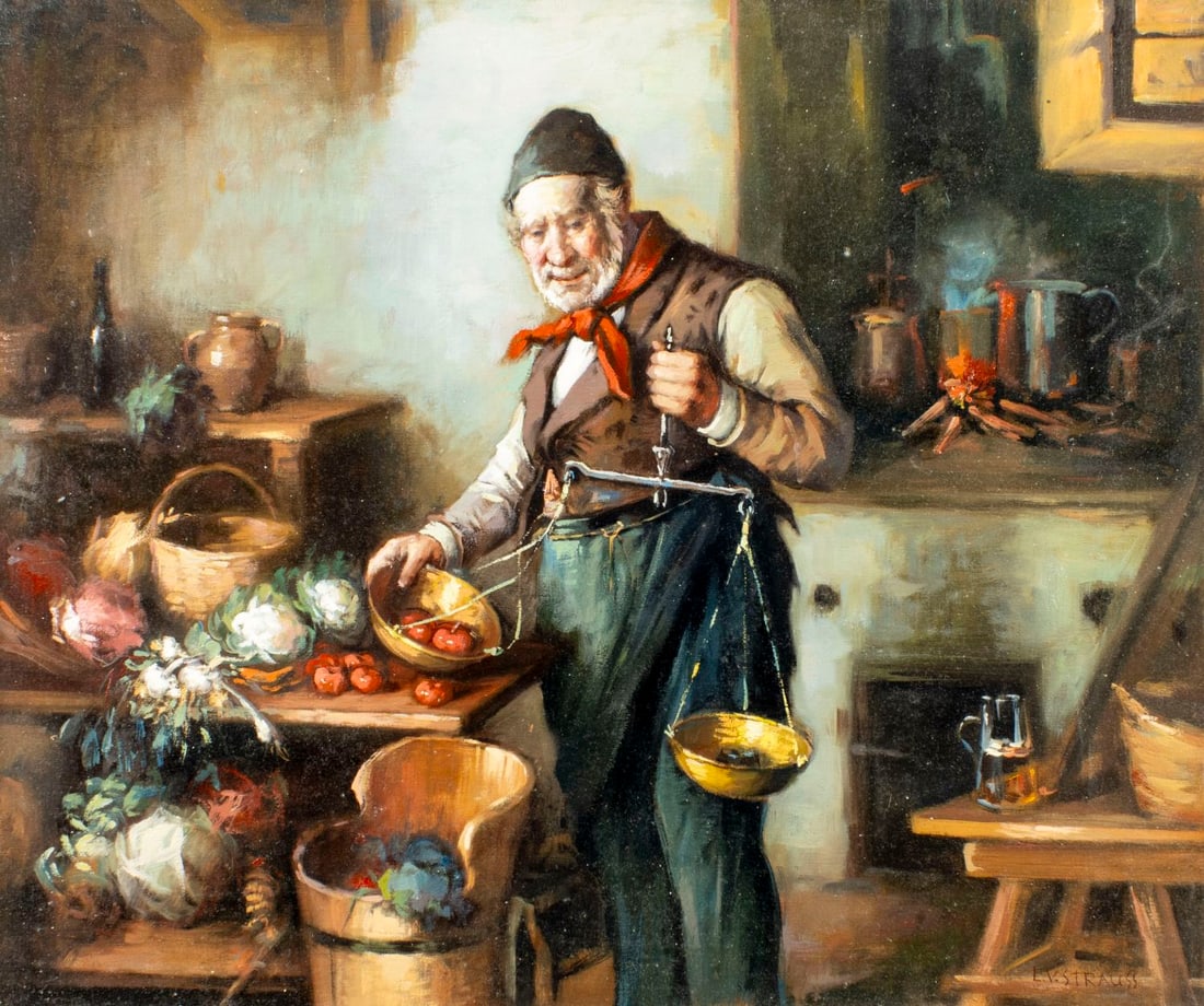 L V Strauss (German,20C) oil painting (1 of 13)