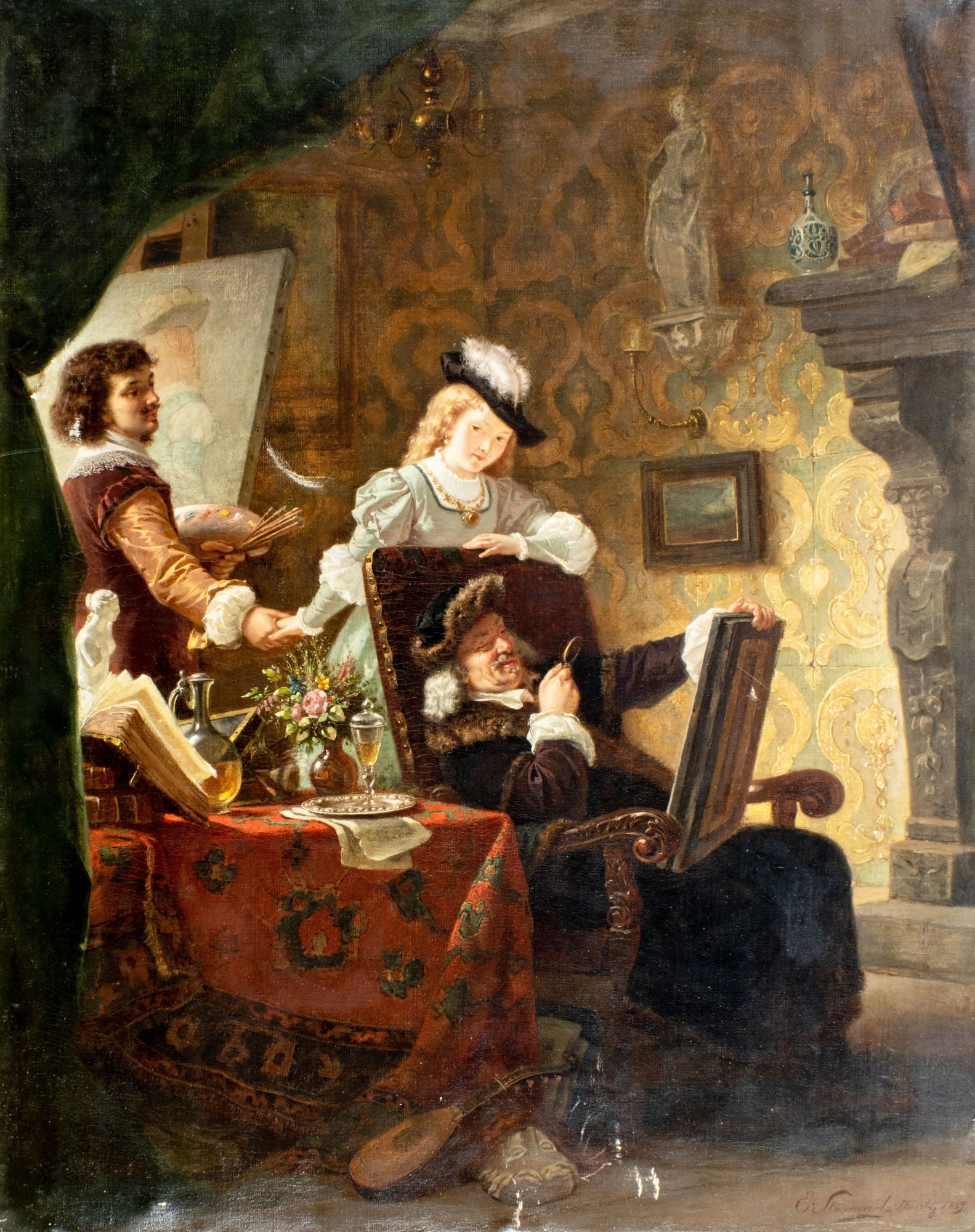 Eberhard Stammel (German,1833-1906) oil painting antique (1 of 11)