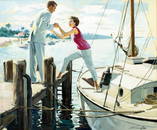 Arthur Sarnoff (NY,1912-2000) gouache painting
