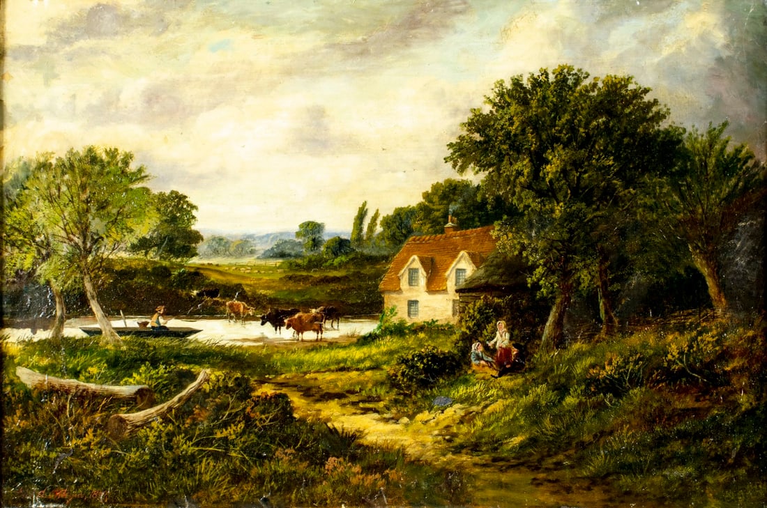 Edward A Atkyns (UK,19C) oil painting antique (1 of 12)