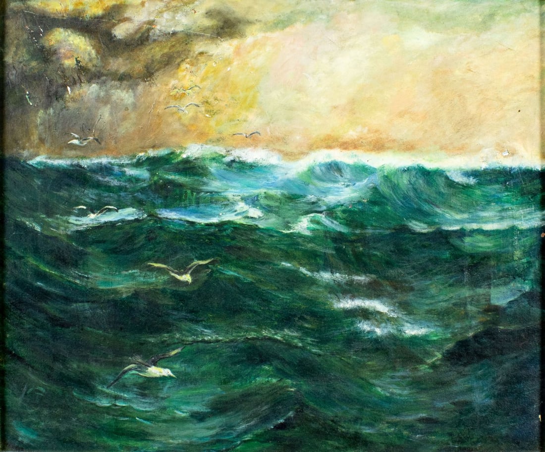 Vintage mid 20C American oil painting (1 of 13)