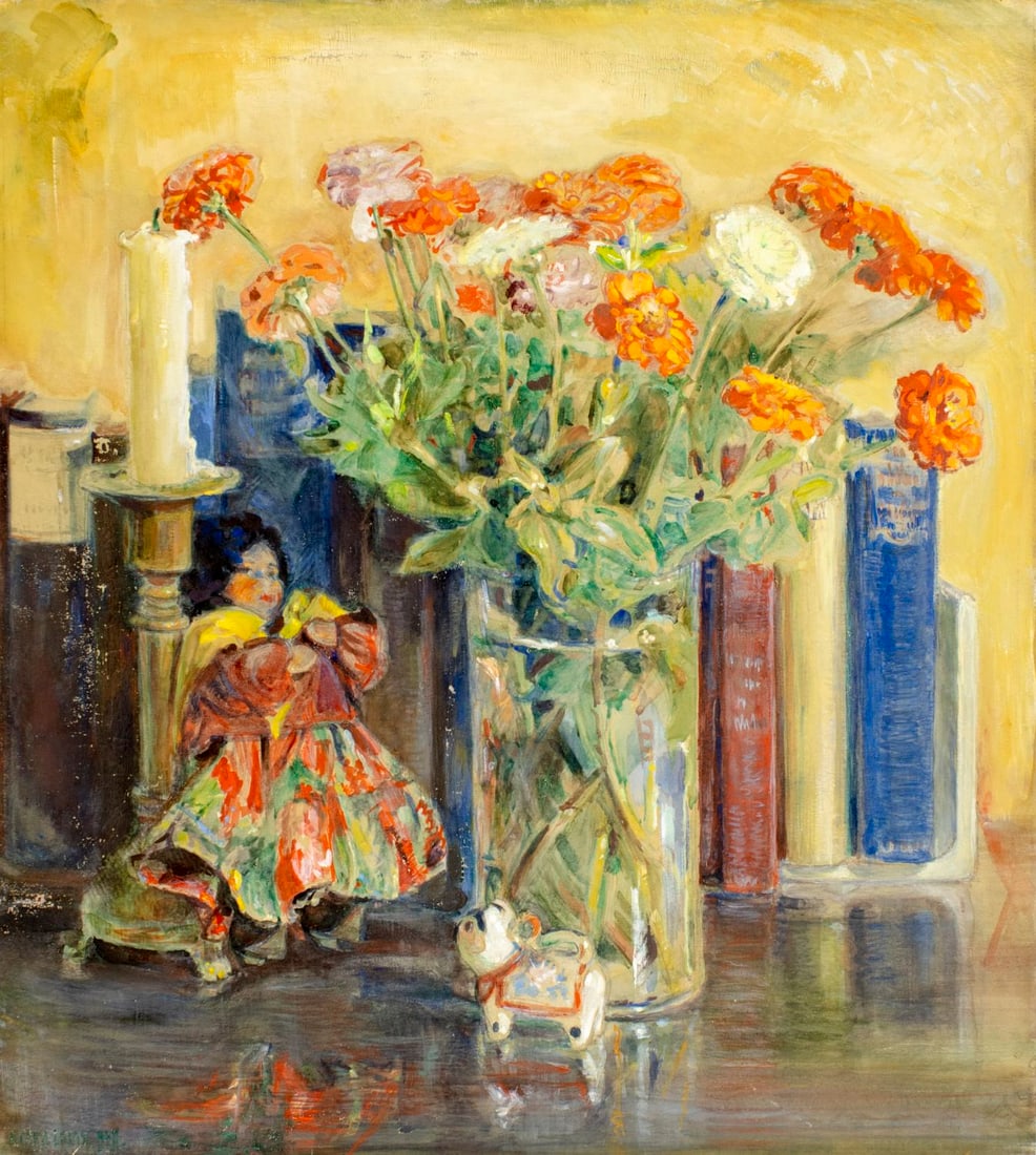 Clara Bell (NY,OH,1886-1978) watercolor painting (1 of 13)