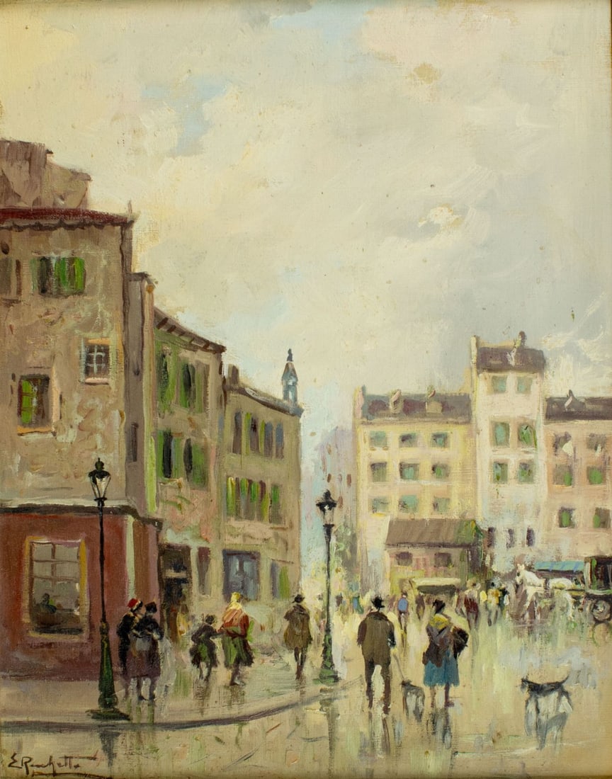 E Rochette (France,mid 20C) oil painting (1 of 13)