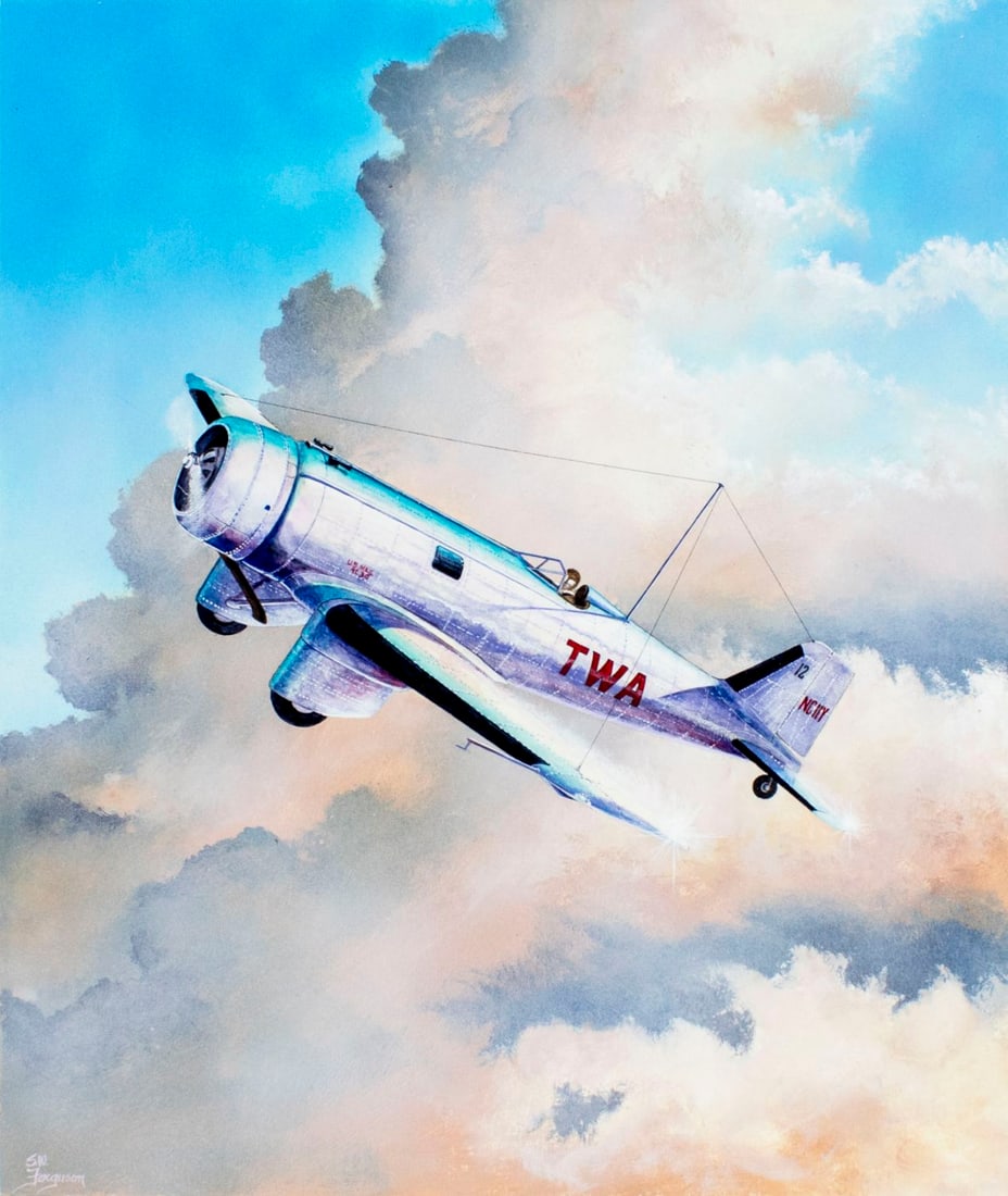 Steve Ferguson (US,b 1946) oil painting: ARTIST: Steve Ferguson (American, born 1946) TITLE: Plane - Alpha YEAR: 1997 MEDIUM: oil on board CONDITION: Excellent. No visible inpaint under UV light