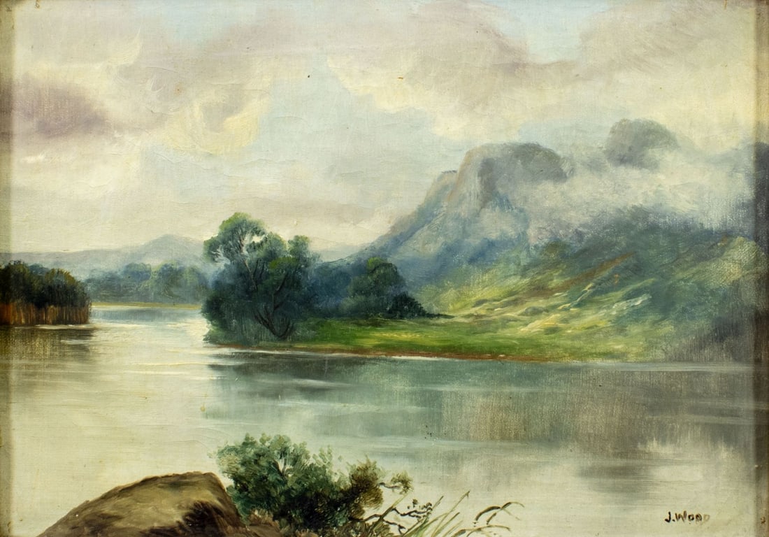 J Wood (UK,early 20C) oil painting antique (1 of 12)