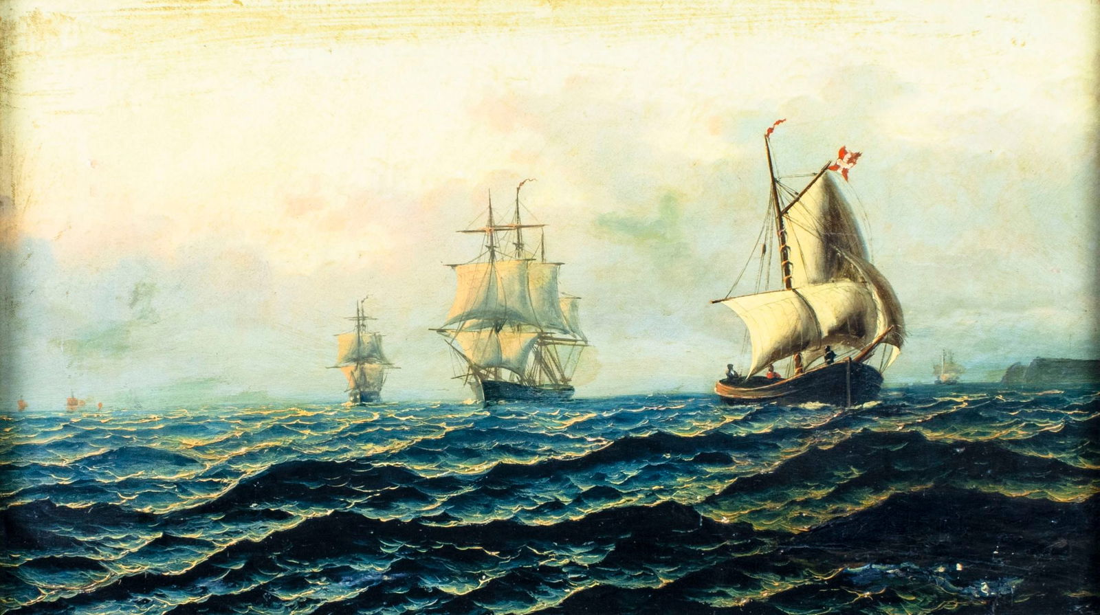 Antique 19C European oil painting (1 of 12)