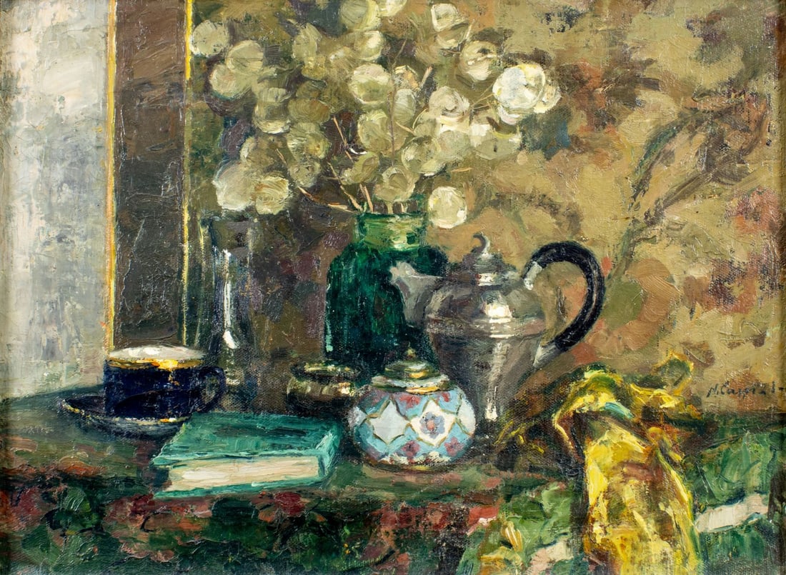 N Caspi (US,early 20C) oil painting antique (1 of 13)