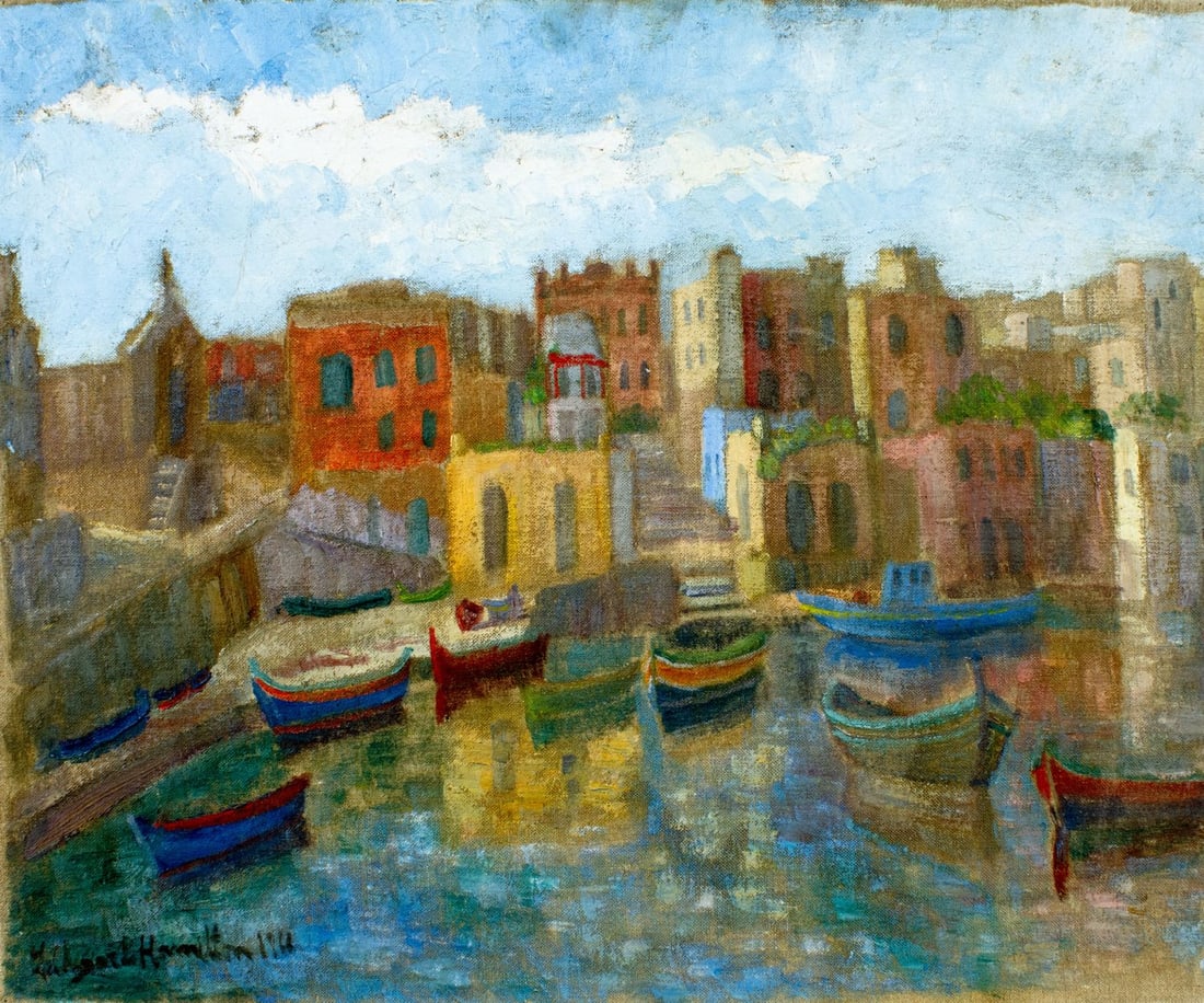 Hildegarde Hamilton (FL,VA,1898-1970) oil painting (1 of 12)