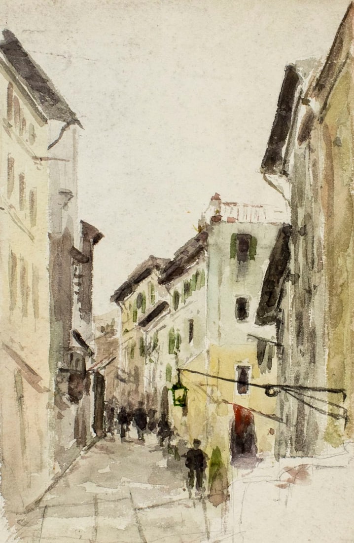 Adolf Kaufmann (Austria,1848-1916) watercolor painting antique (1 of 12)