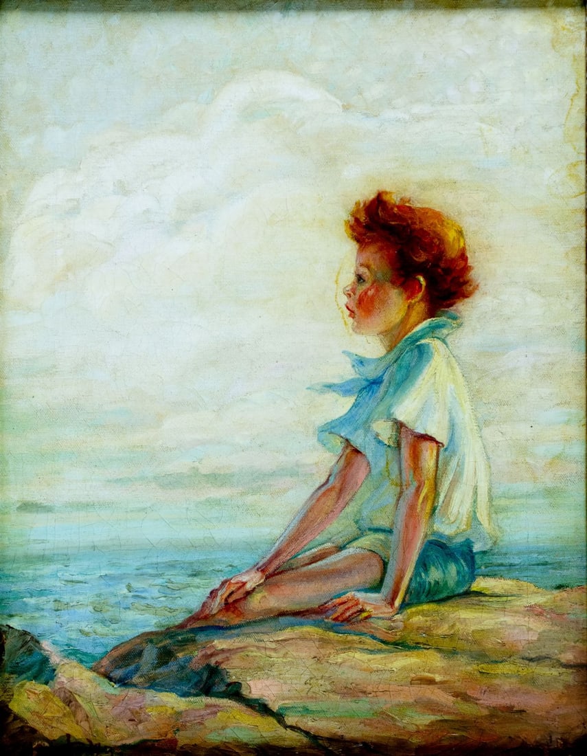 Freda Hergt (US,mid 20C) oil painting antique (1 of 13)