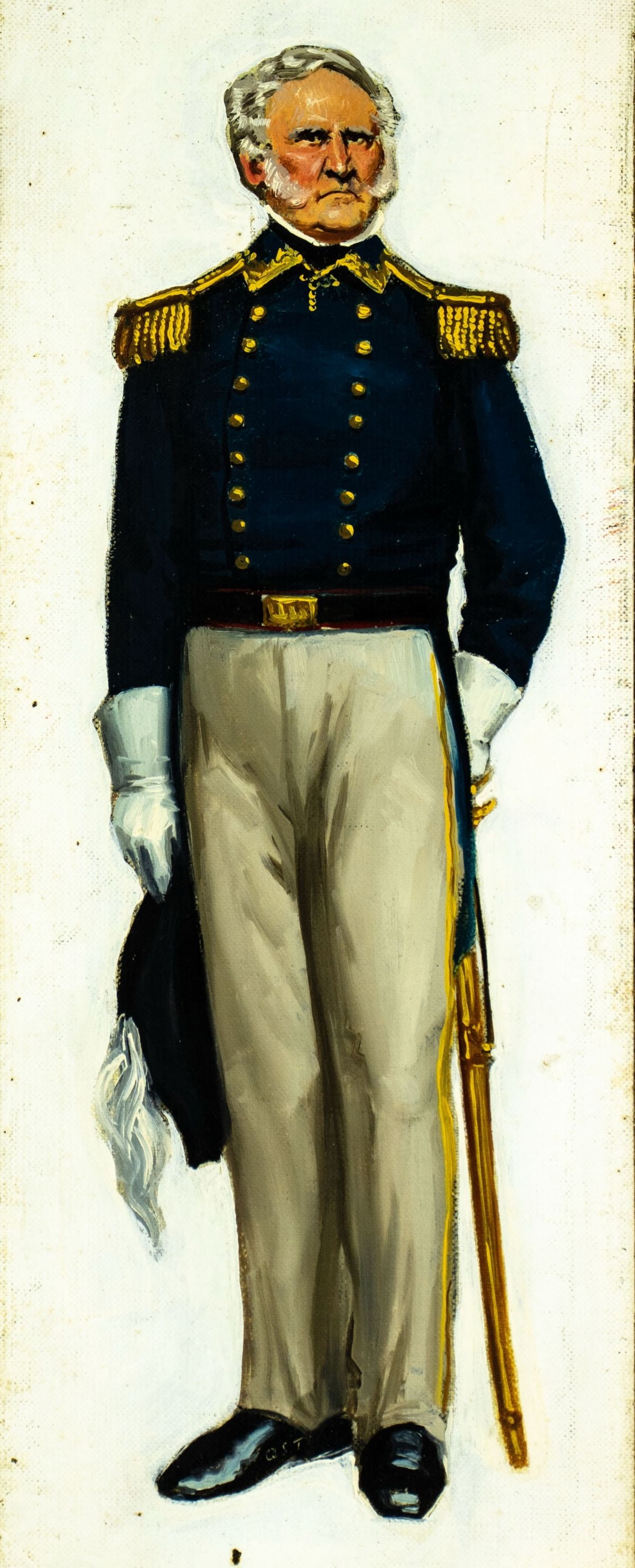 Alton Tobey (CT,1914-2005) oil painting: ARTIST: Alton Stanley Tobey (Connecticut, 1914 - 2005) TITLE: General Winfred Scott MEDIUM: oil on canvas board CONDITION: Very minor damage to the lower left corner. No