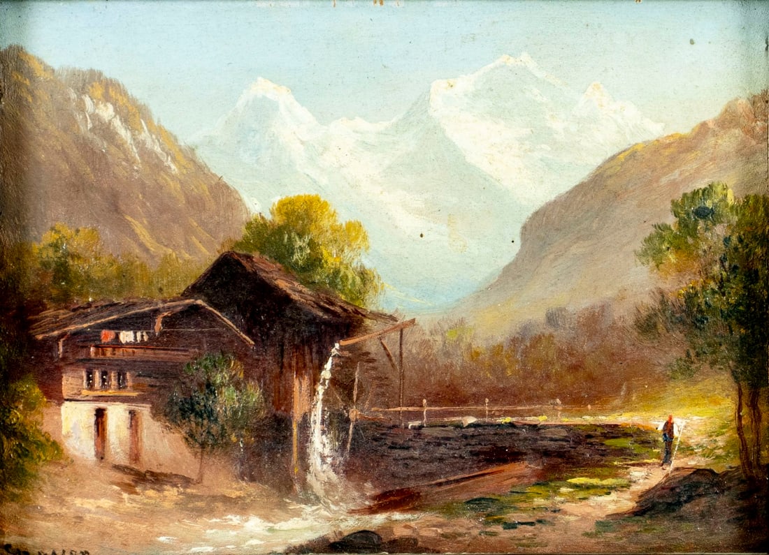 Grossen (German,early 20C) oil painting antique (1 of 13)