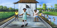 Leopold Lindor (Haiti,20C) oil painting