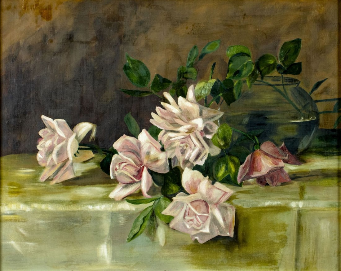 Antique early 20C American oil painting (1 of 12)