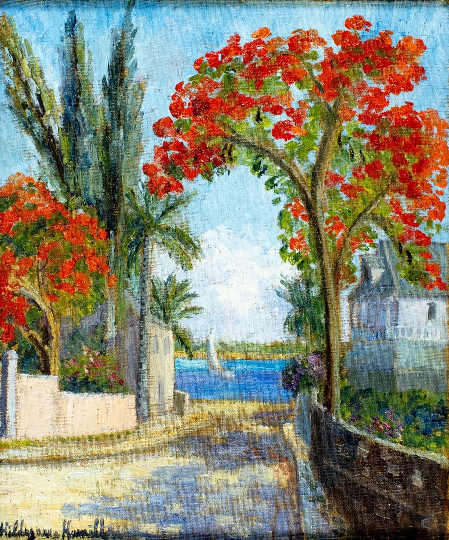 Hildegarde Hamilton (FL,VA,1898-1970) oil painting (1 of 14)