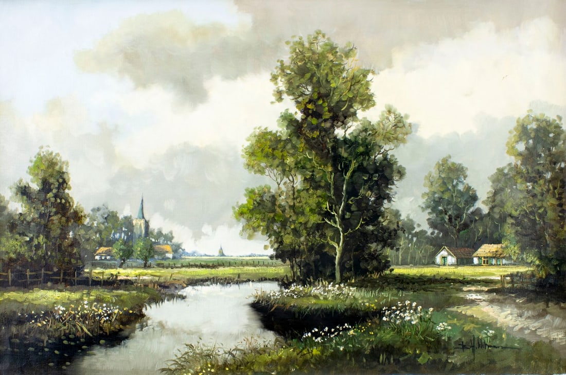 Bernard H Slotman (German,1928-?) oil painting (1 of 13)