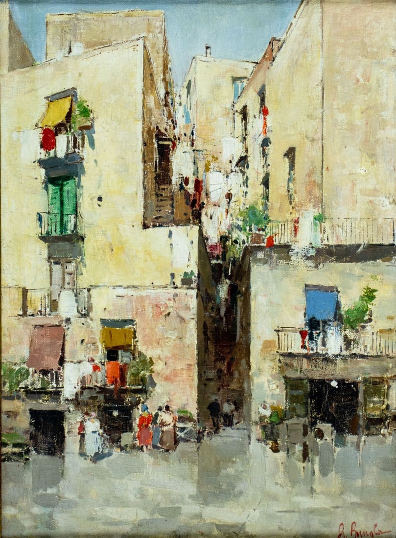 Vintage mid 20C Italian oil painting signed (1 of 14)