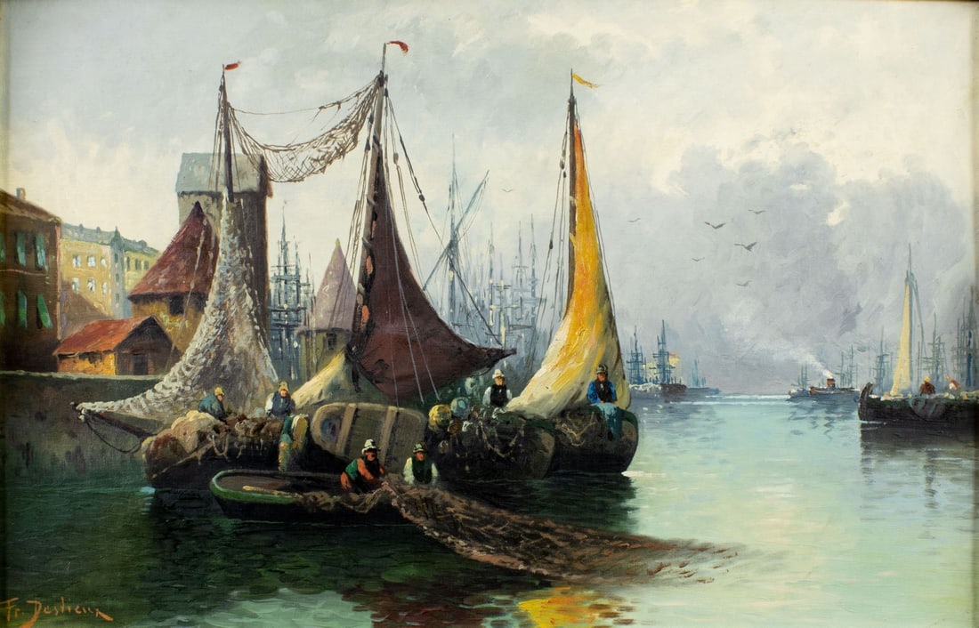 Fr Destieux (France,early 20C) oil painting antique (1 of 15)