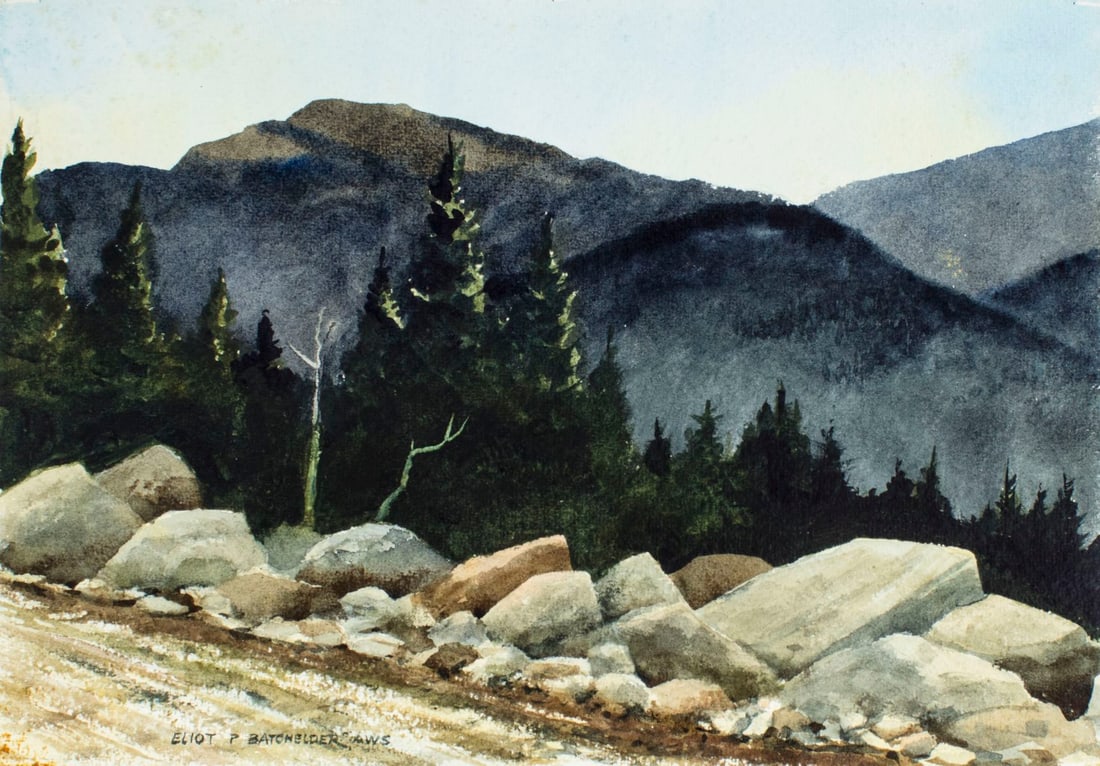 Eliot Batchelder (MA,1901-2003) watercolor painting (1 of 11)