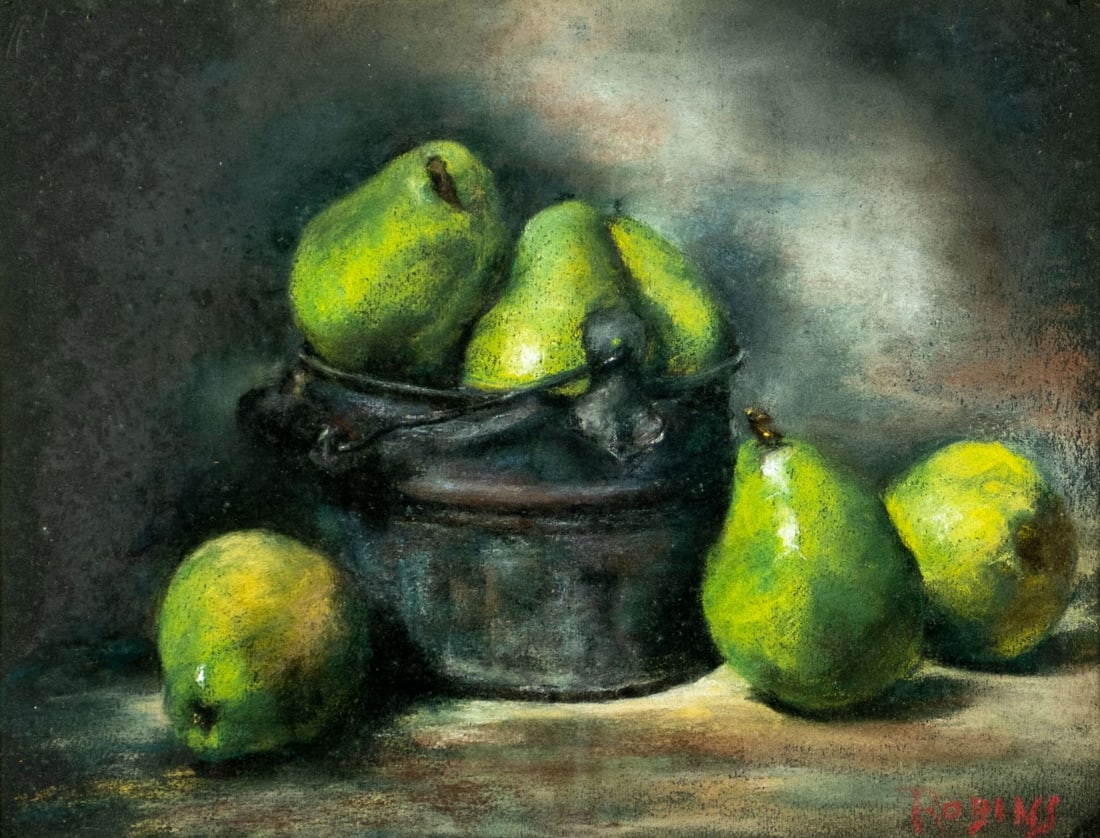 Robins (US,mid 20C) pastel painting (1 of 12)