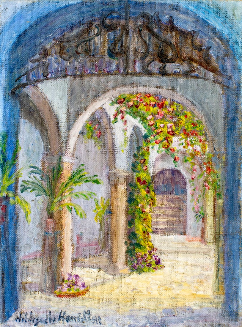 Hildegarde Hamilton (FL,VA,1898-1970) oil painting (1 of 12)