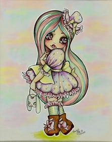 Rudy Fig (US,20/21C) mixed media painting