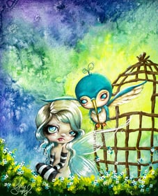 Sour Taffy (US,20/21C) mixed media painting