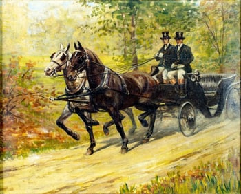 Antique early 20C British oil painting