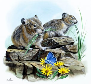 Don Balke (NC,1933-?) gouache painting