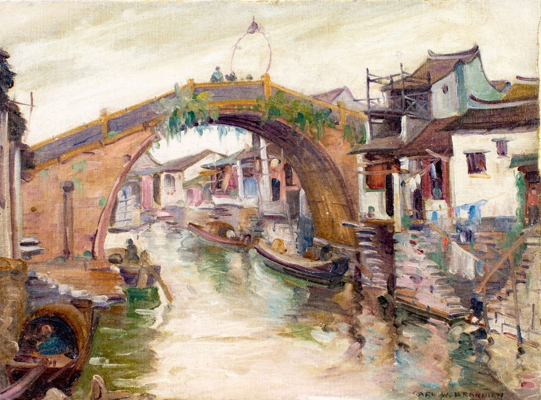 Carl Brandien (NY,1886-1965) oil painting antique (1 of 12)